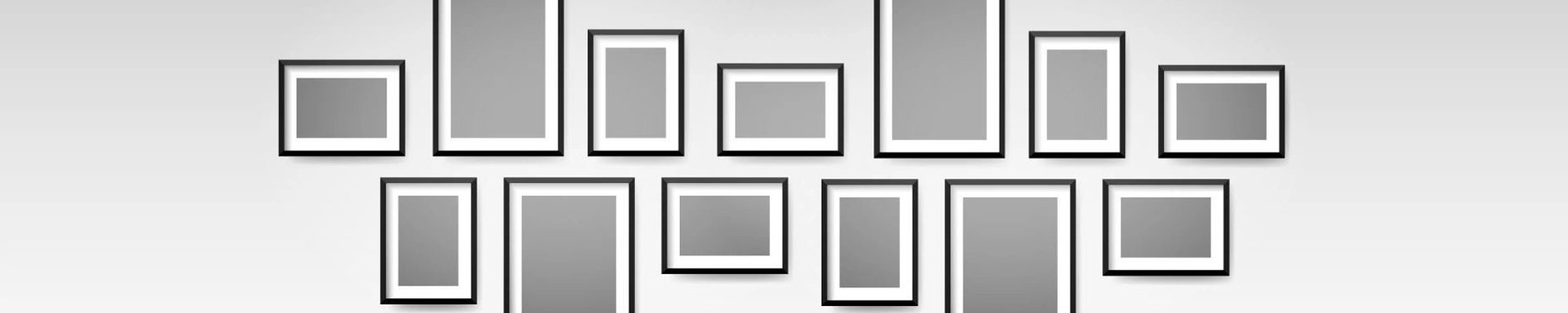 picture frames on white wall
